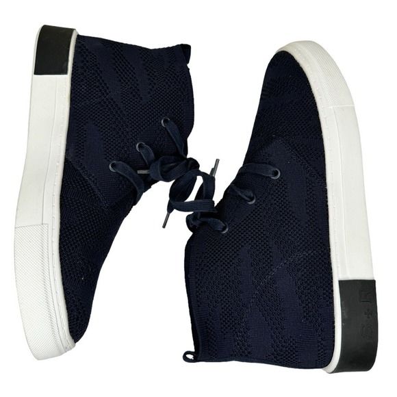 Strauss & Ramm Chukka High Top Knit Sneaker‎ Boots Navy Blue Men\'s Size 8M main image 5
